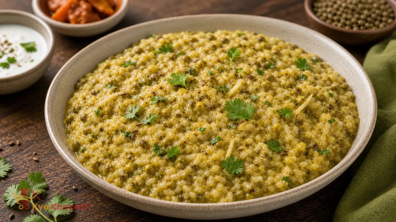 Brown Rice Khichdi with Green Moong Dal