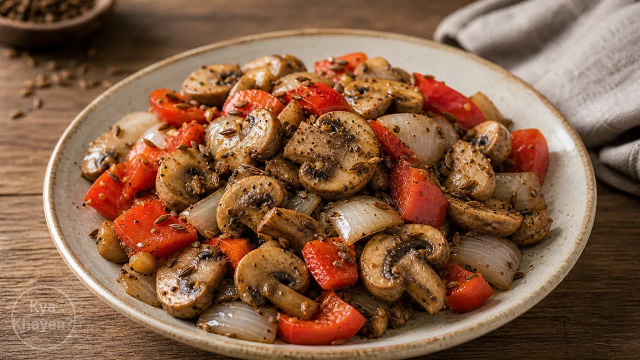 Stir Fried Mushrooms and Bell Peppers