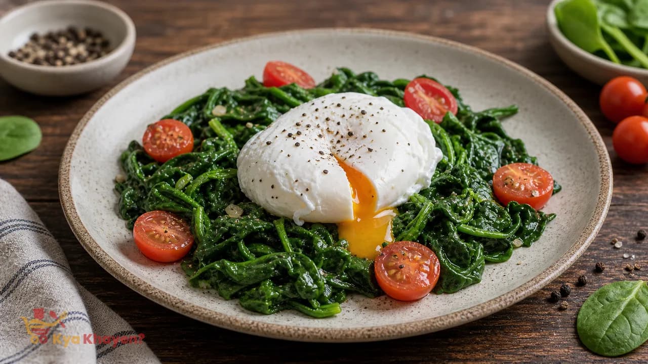 Poached Egg with Wilted Spinach