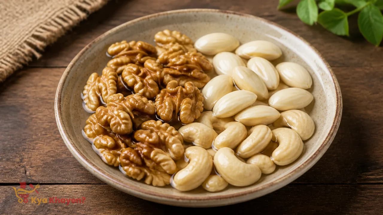 Soaked Walnuts (2) + Soaked Almonds (4) + Cashews (5) Raw