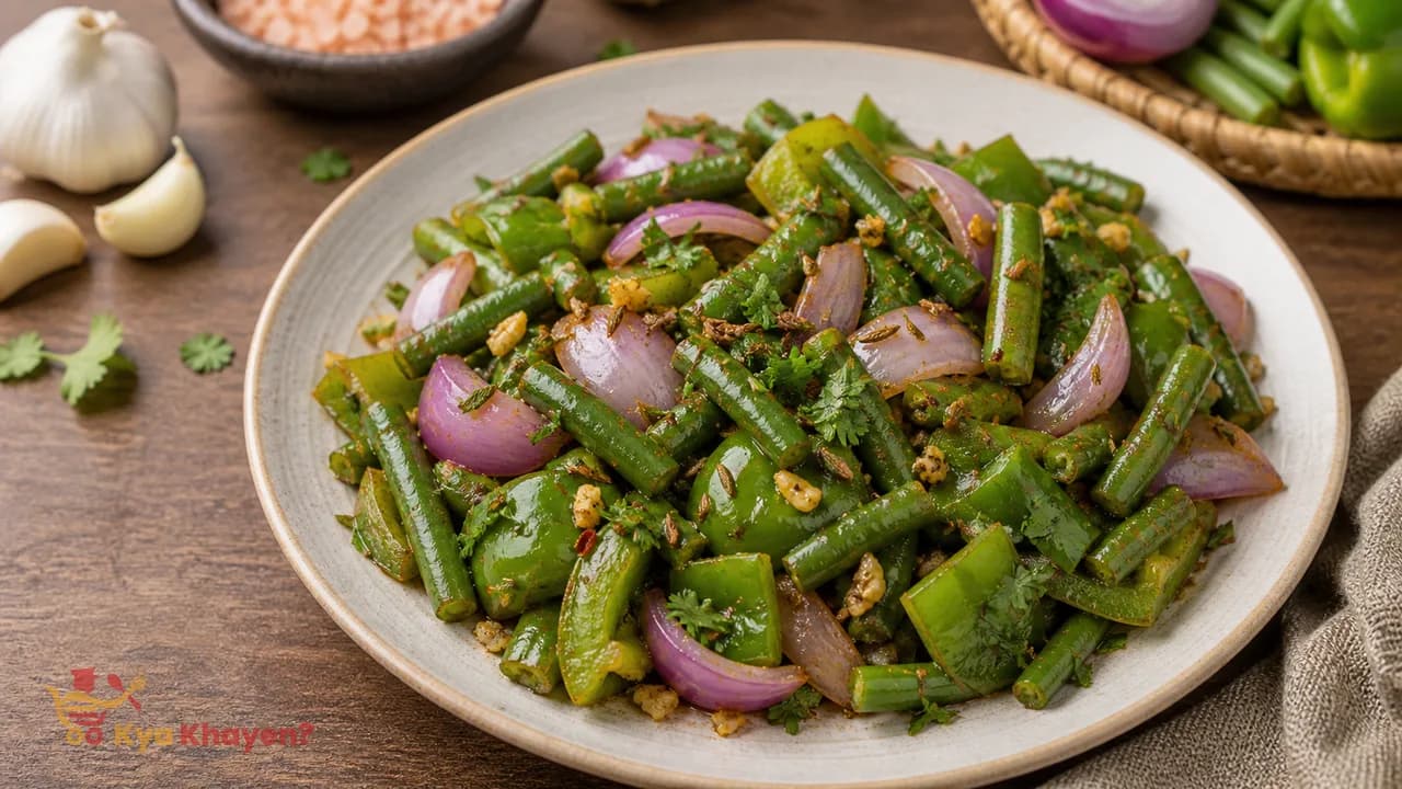 Saute Vegetables (Beans, Onions, Capsicum)