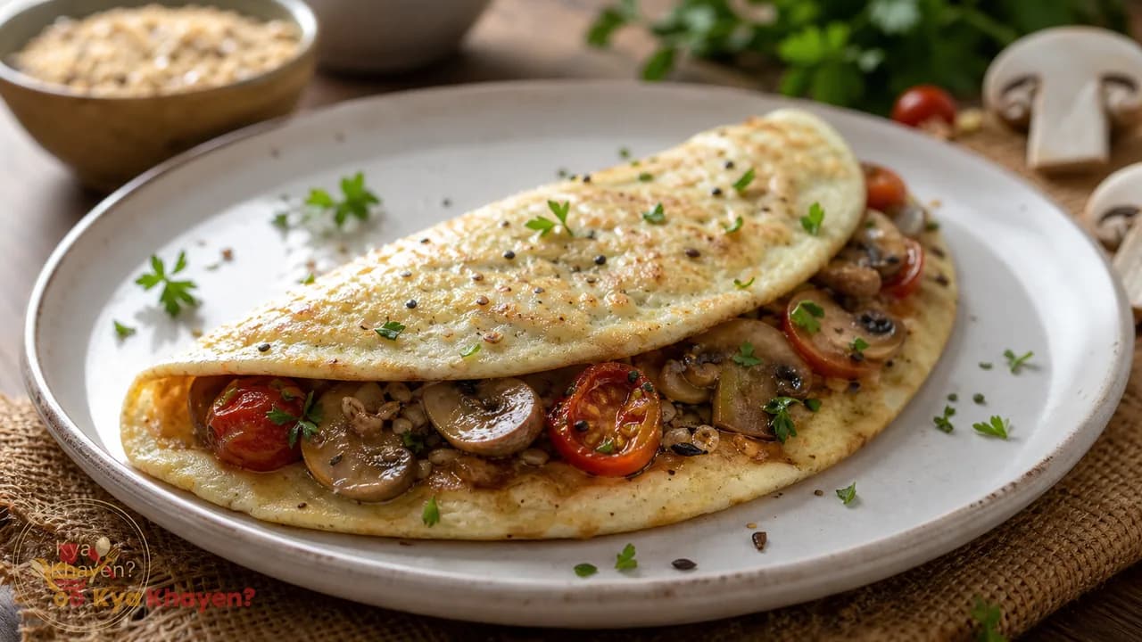 Egg Wrap with Wilted Mushroom