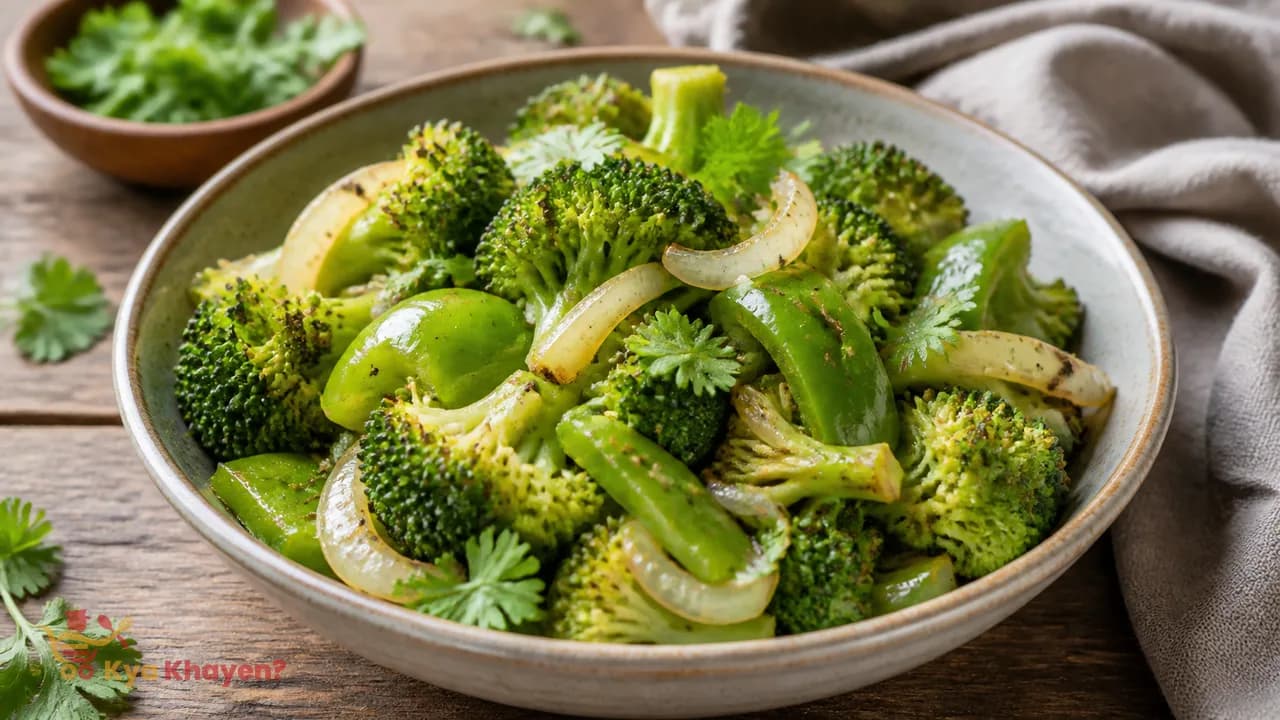 Saute Capsicum and Broccoli