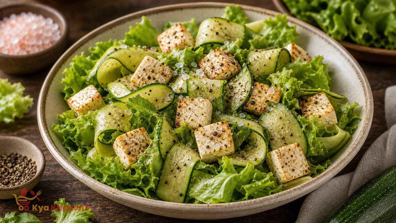 Paneer Zucchini Lettuce Salad