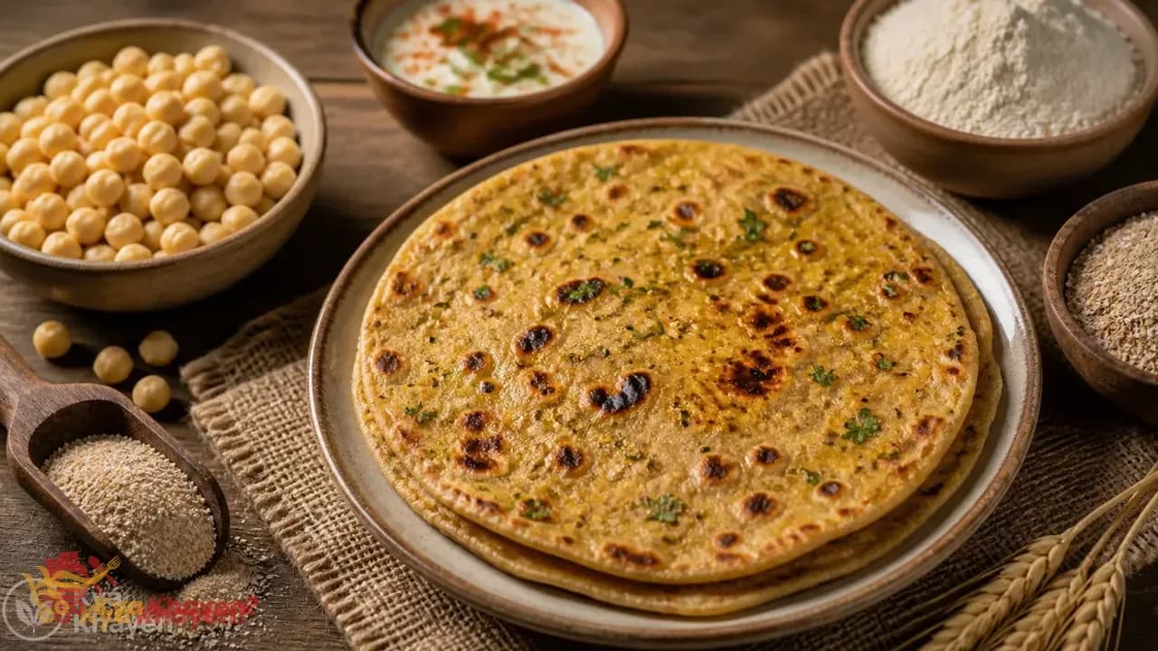 Missi Chapati (1/3rd Besan, 1/3rd Wheat Bran, 1/3rd Wheat Flour)