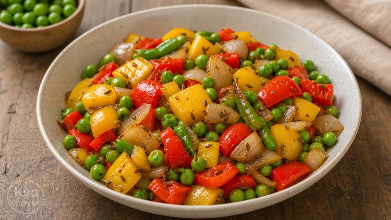 Stir Fried Bell Peppers and Peas