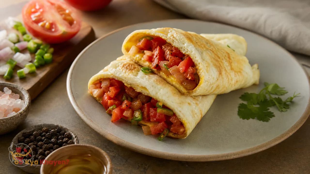 Egg Wrap with Mushy Tomato