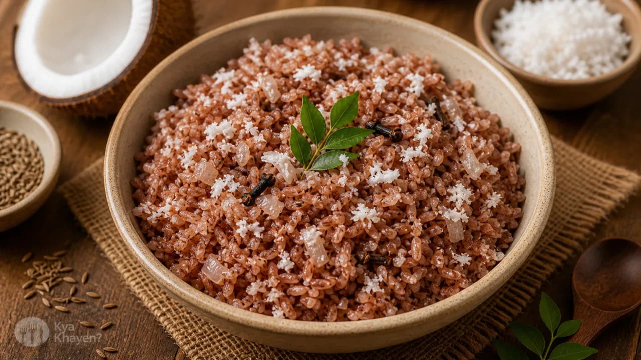 Red Rice with Fresh Coconut