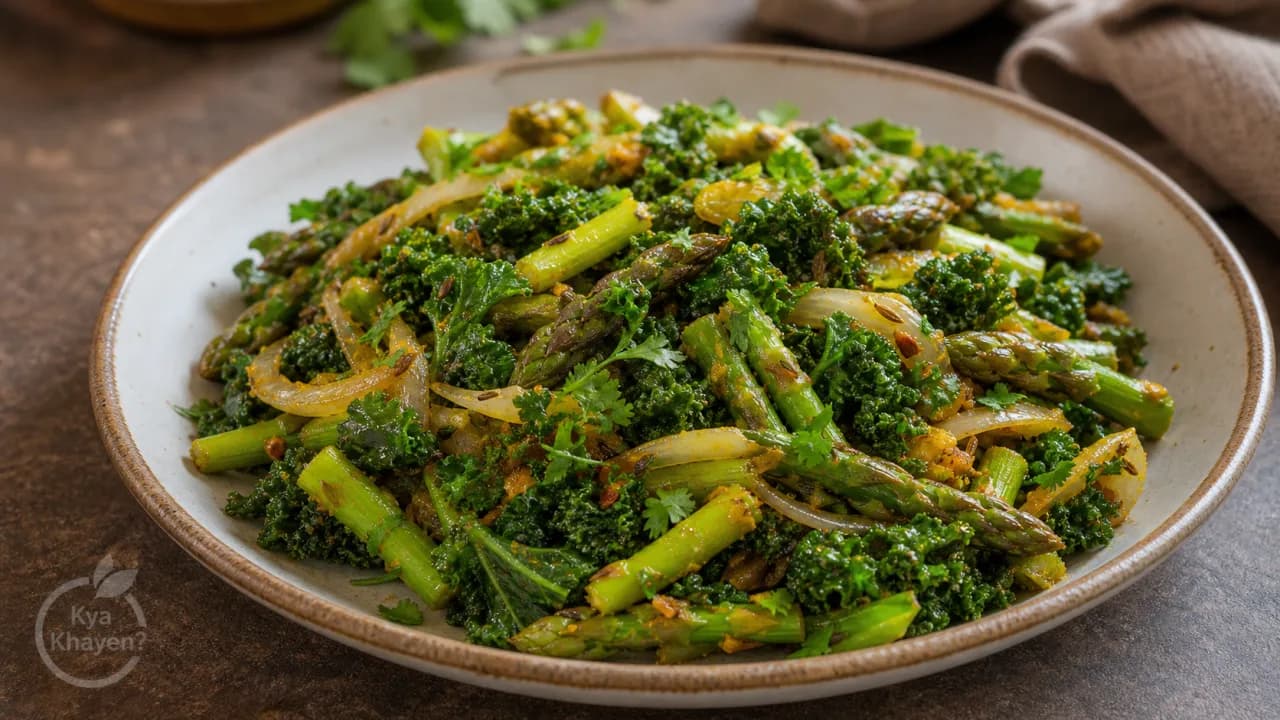 Stir Fried Asparagus and Kale
