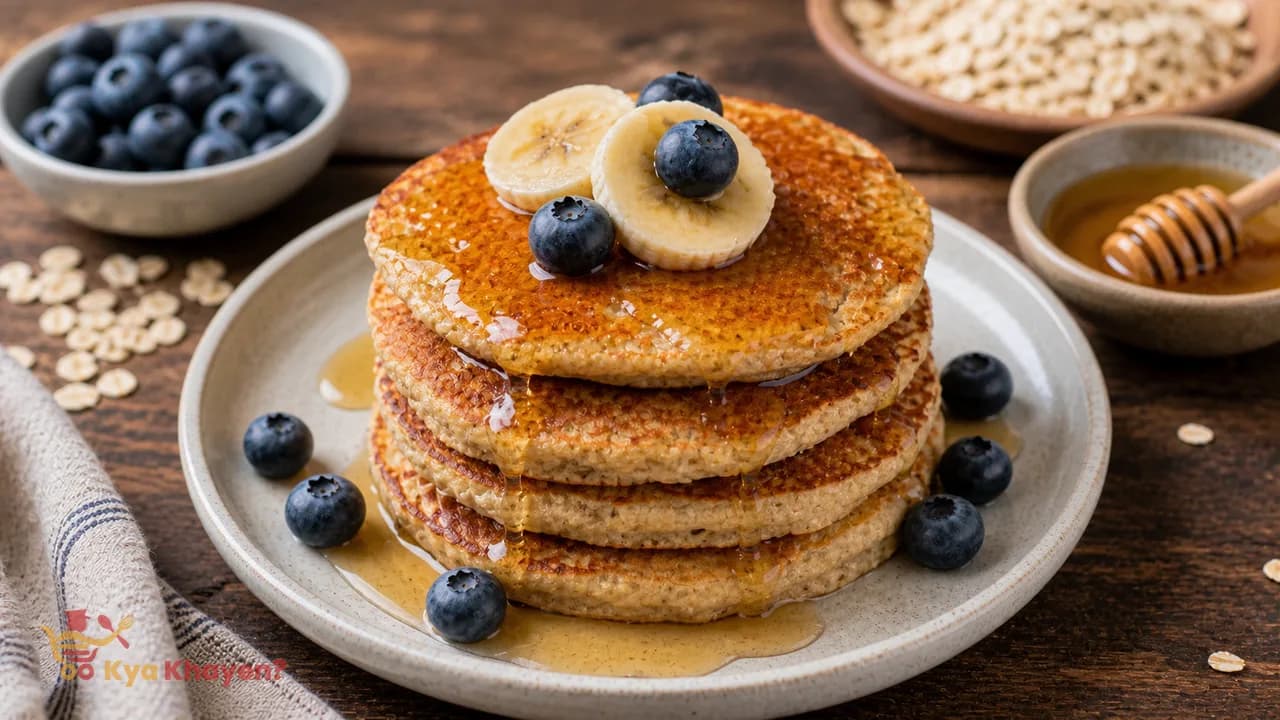 Oatmeal Pancakes with Honey