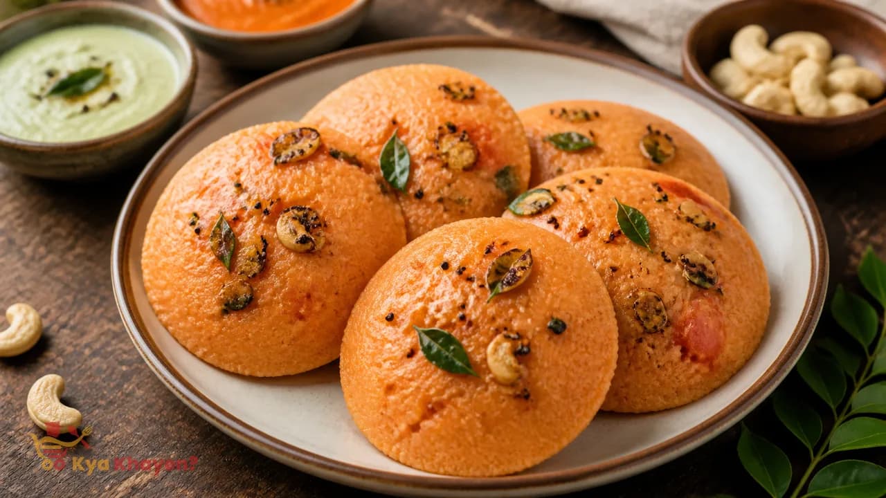 Tomato- Kaju Idli