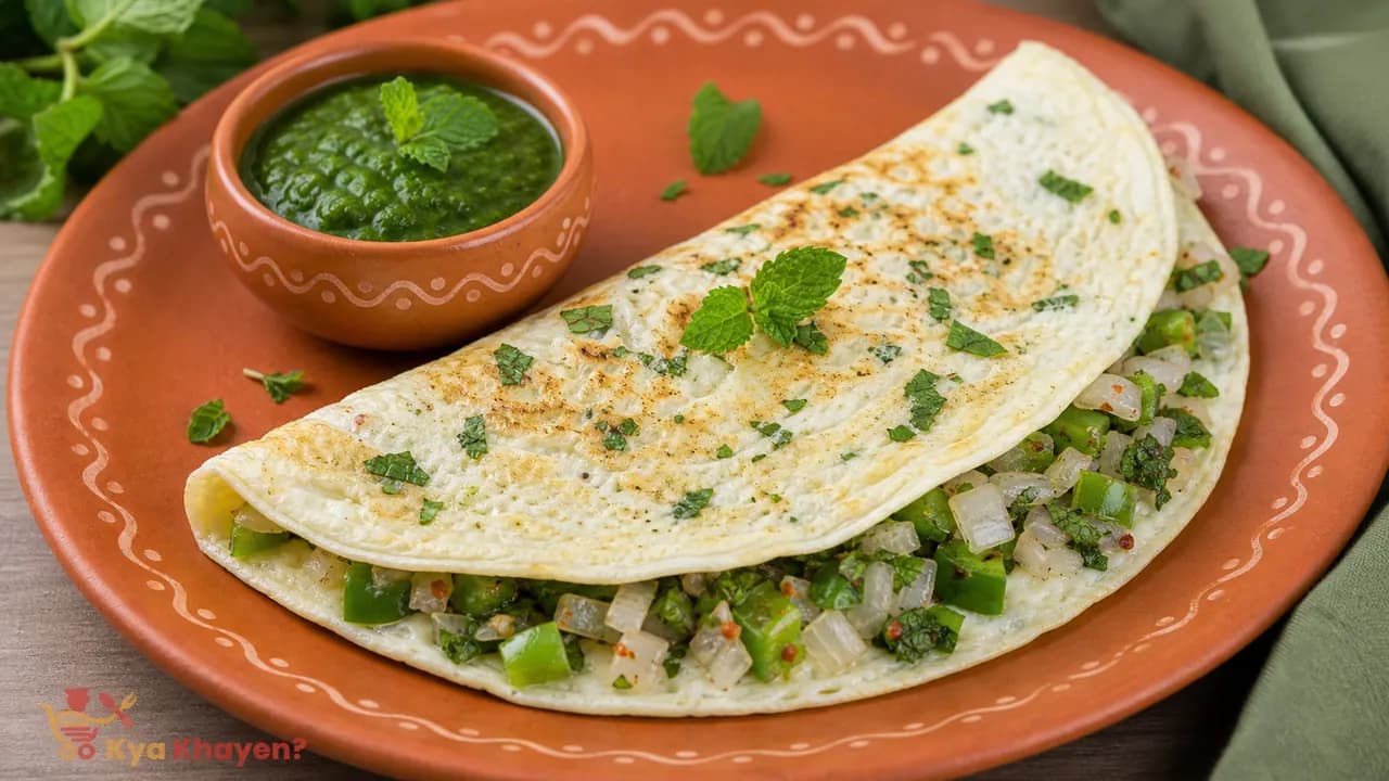 2 Egg Whites Omelette (Add Onion Capsicum and Mint Leaves)