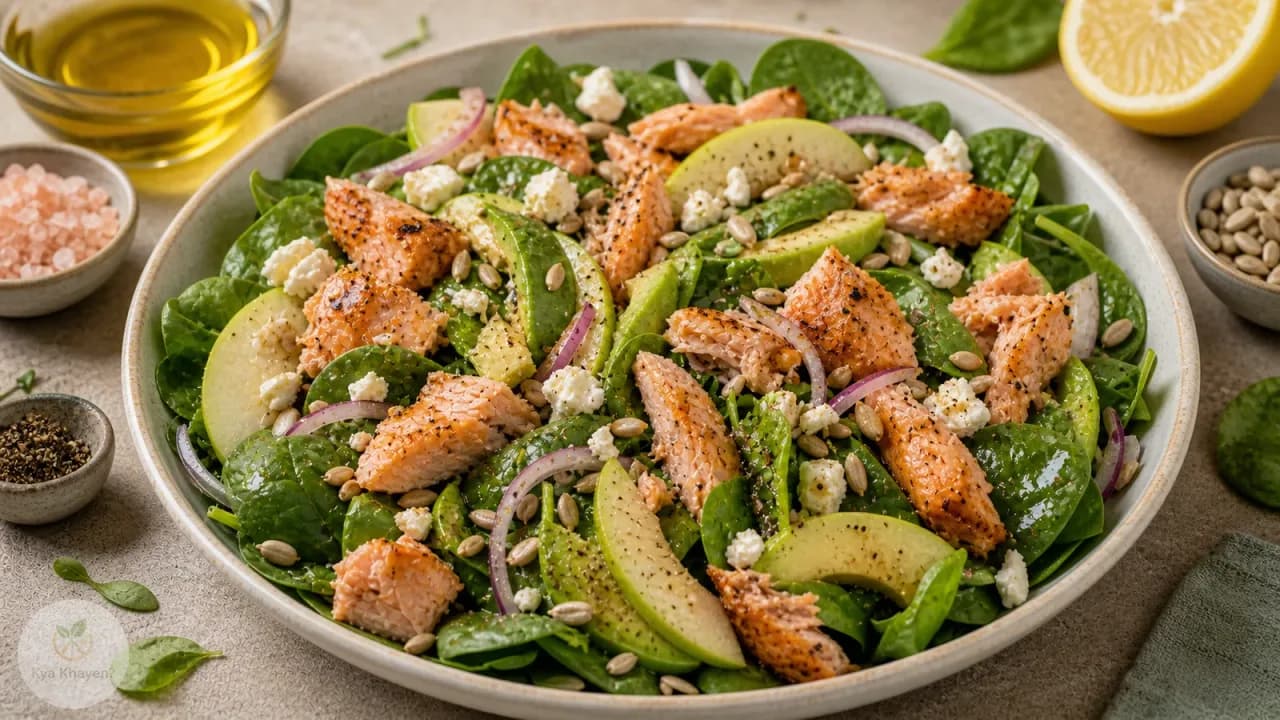 Spinach Salad with Salmon