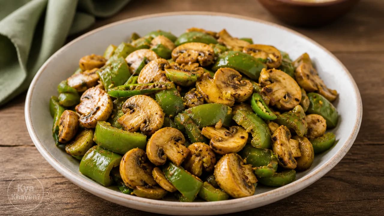 Stir Fried Mushrooms and Capsicum