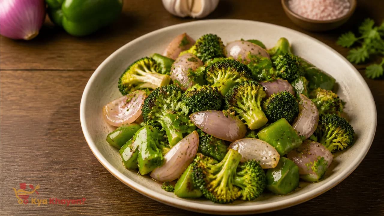 Saute Vegetables (Onion, Broccoli, Capsicum)