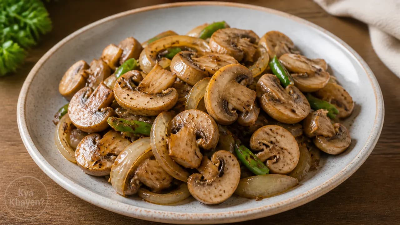 Stir Fried Mushrooms with Onions