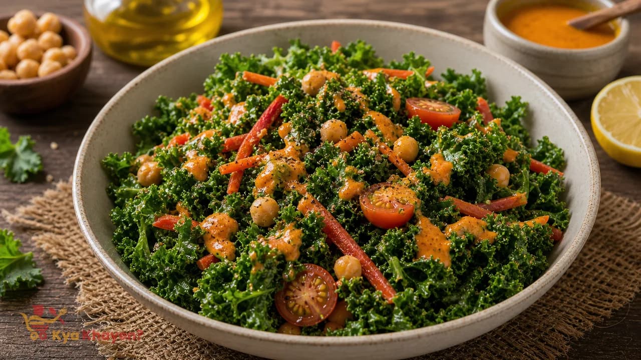Kale Salad with Carrot Ginger Dressing