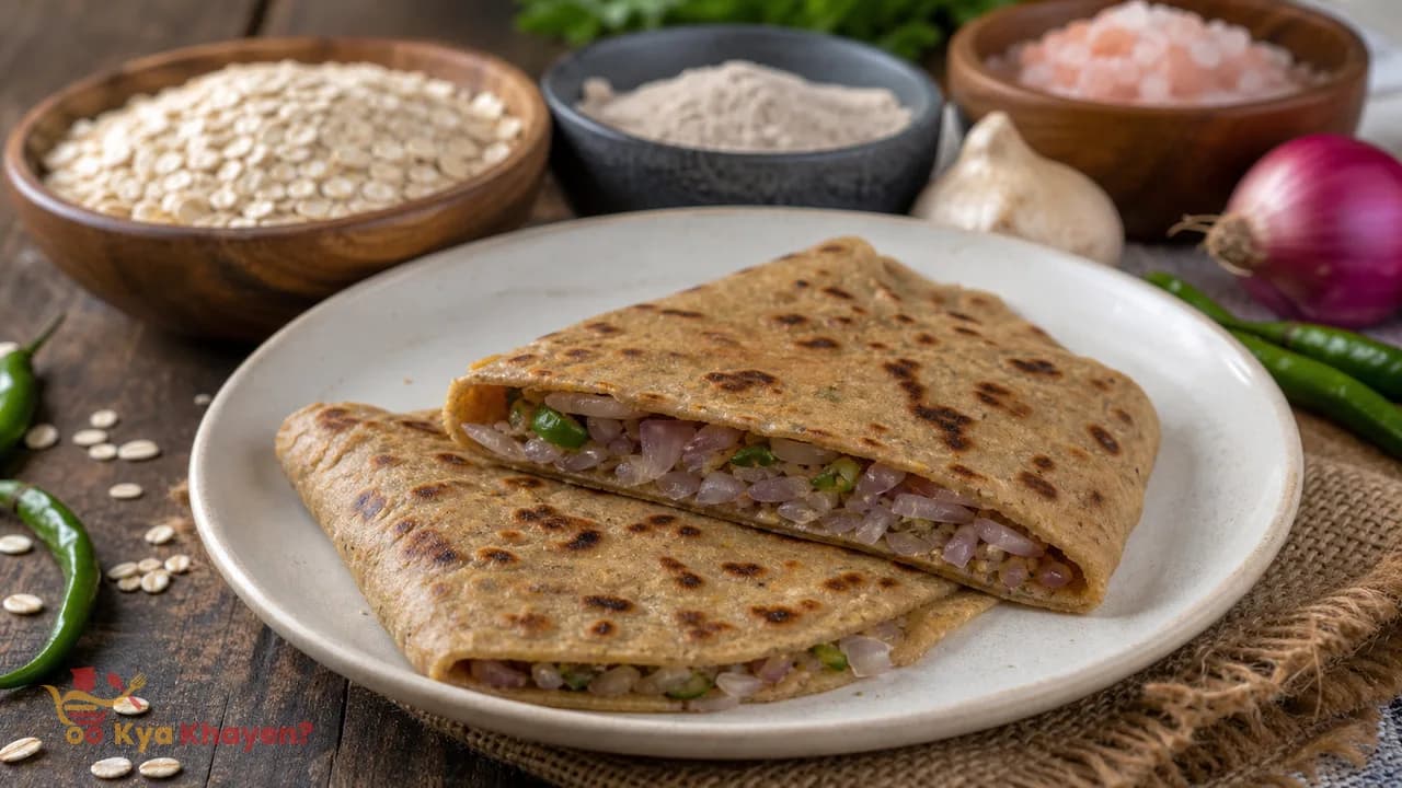Onion Stuffed Oat Bran Chapati (30% Oat Bran, 70% Oat Flour)