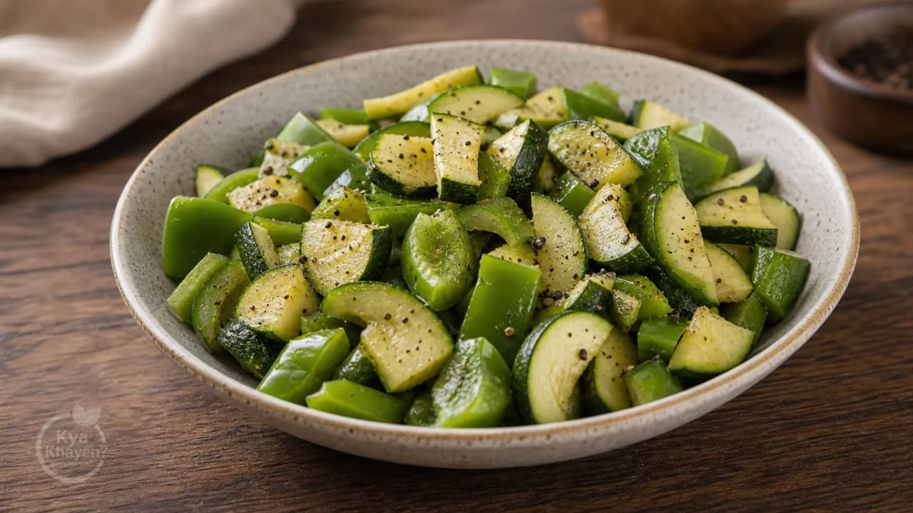 Steamed Zucchini and Capsicum Salad