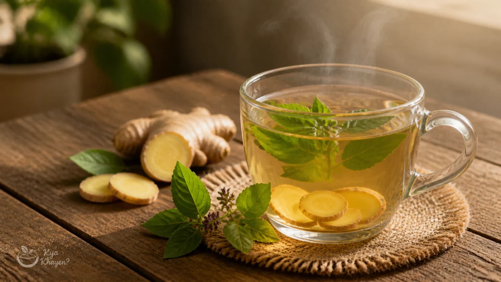 Tulsi Ginger Warm Water