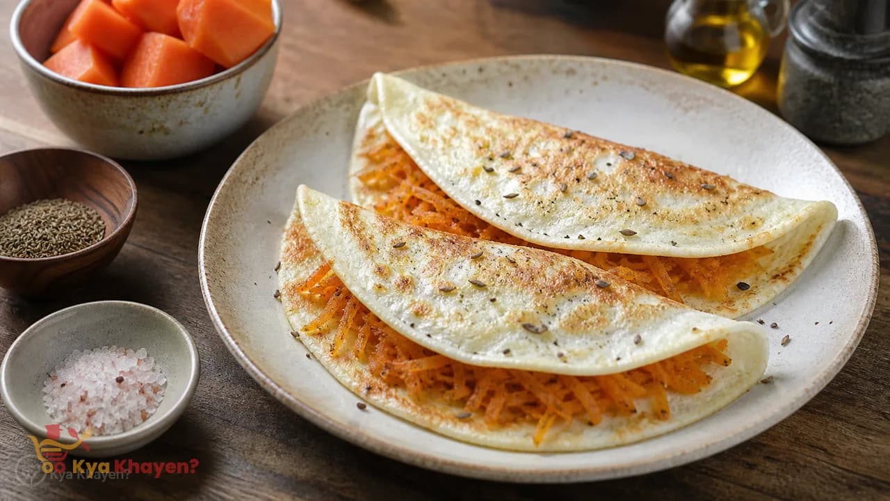 Egg Wrap with Raw Papaya