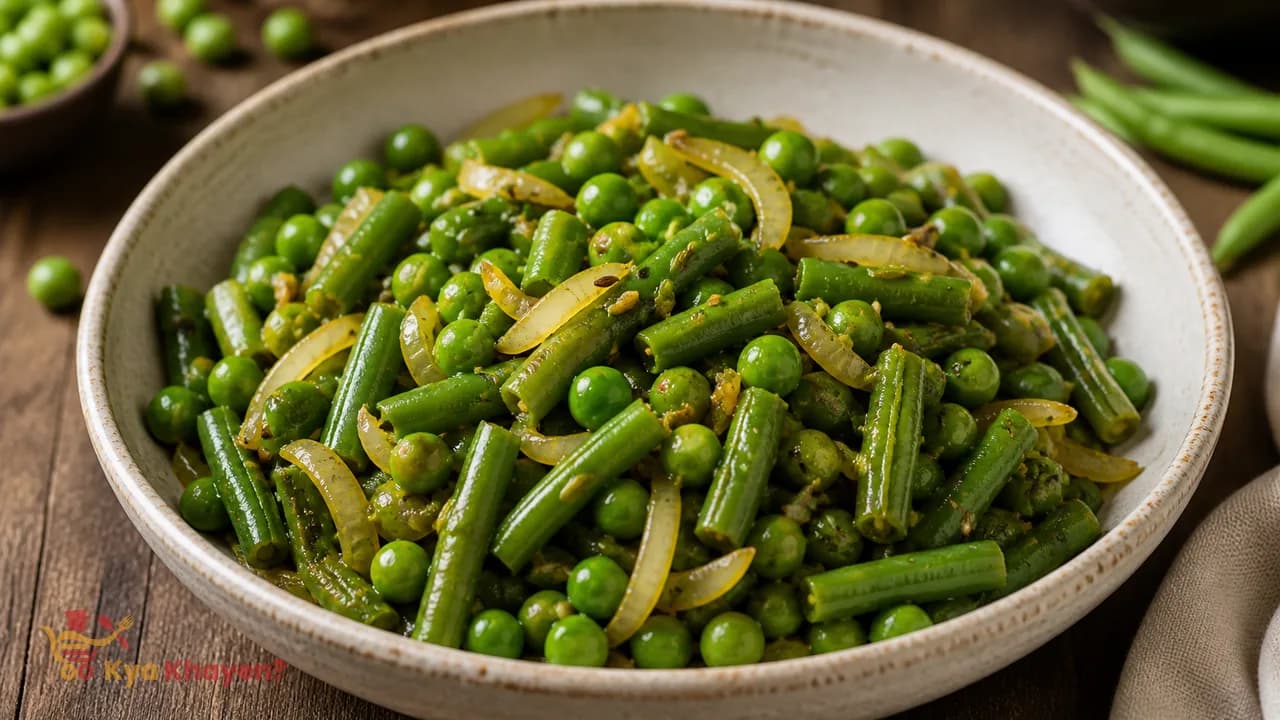 Saute French Beans and Green Peas
