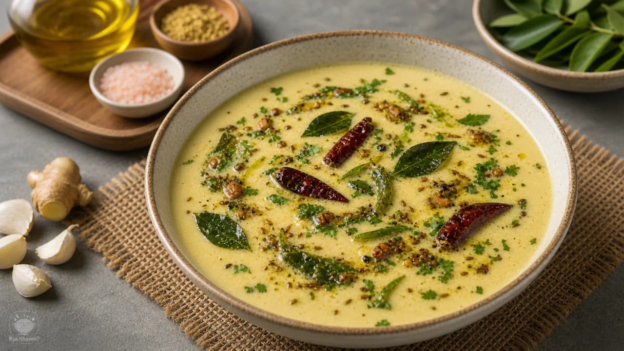 Tempered Gujarati Kadhi with Curry Leaves