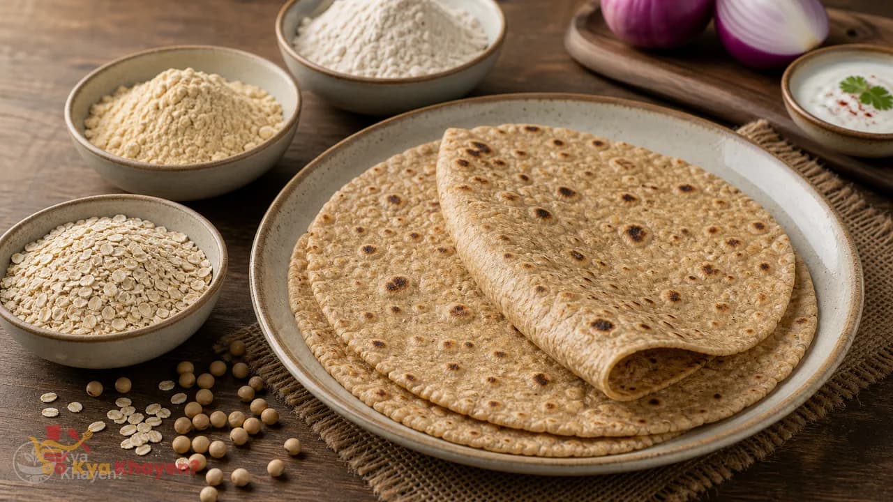 Oatmeal-Soy Chapati (1/3 Oatmeal + 1/3 Whole Wheat Flour + 1/3 Soy Flour)