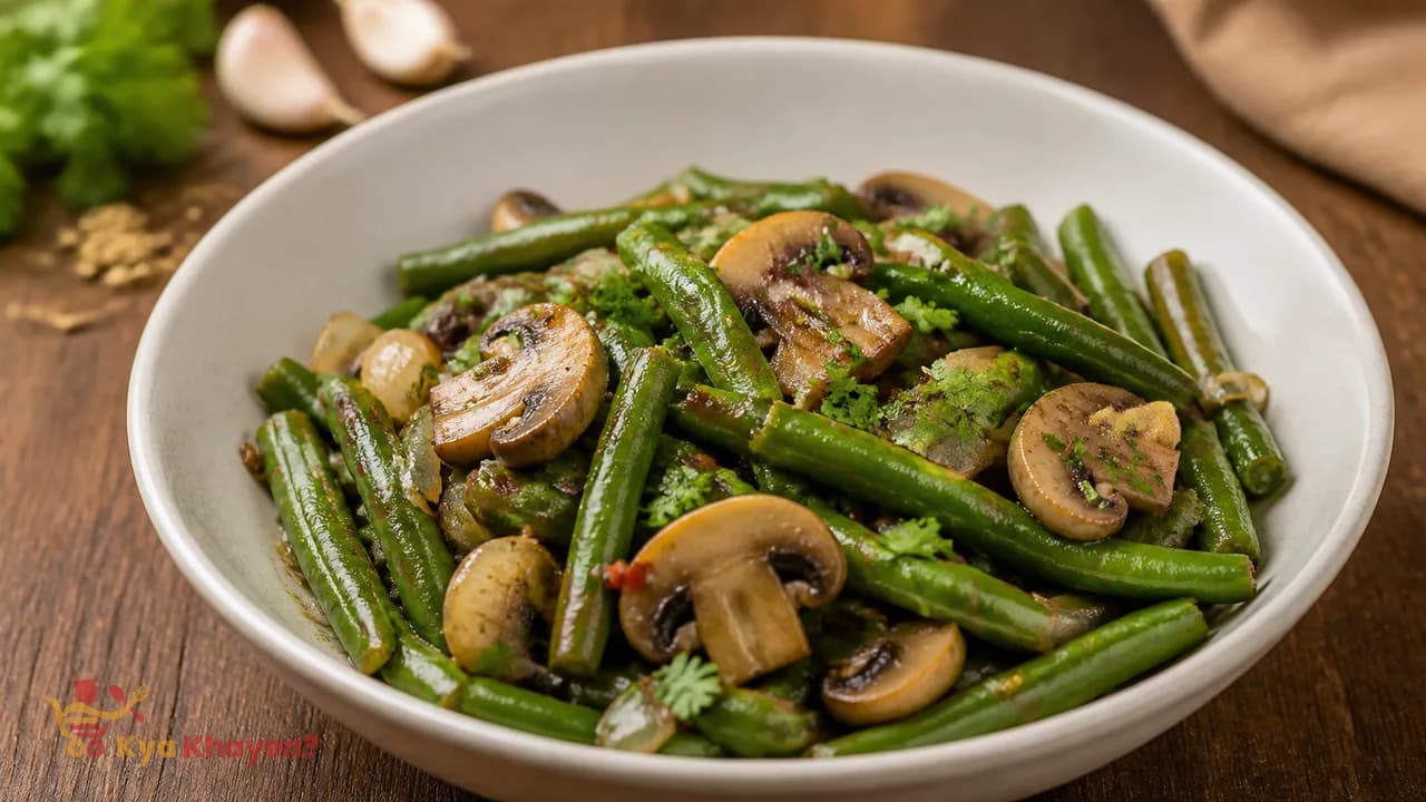 Saute Beans and Mushroom