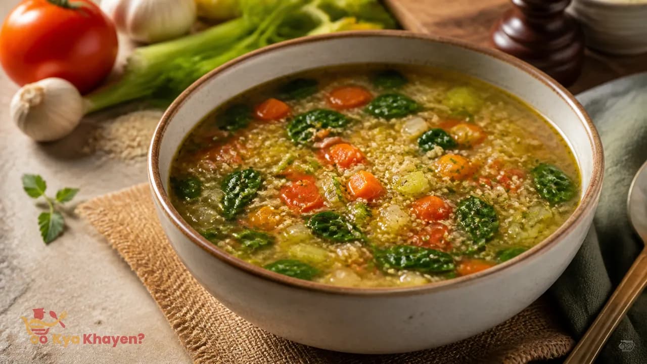 Garden Vegetables and Quinoa Soup