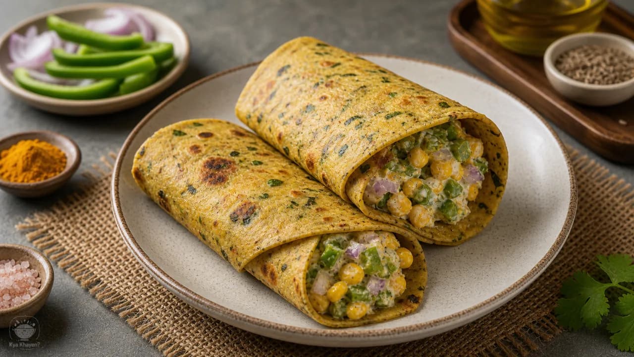 Thepla Wrap with Sweet Corn & Capsicum
