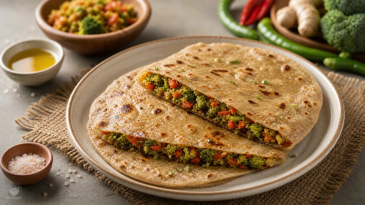 Stuffed Chapati with Carrot and Broccoli