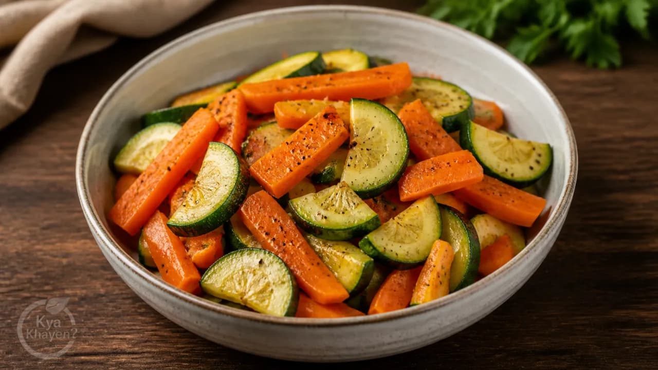Steamed Zucchini and Carrot Salad