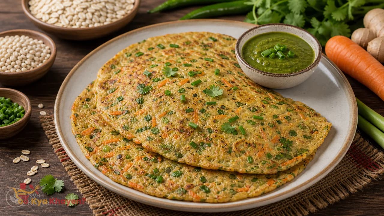 Oats Pancake with Chives and Carrots