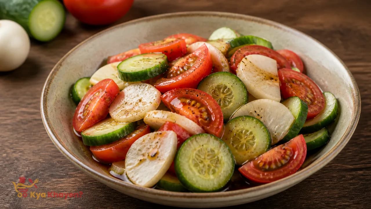Marinated Cucumber, Turnip, and Tomato Salad