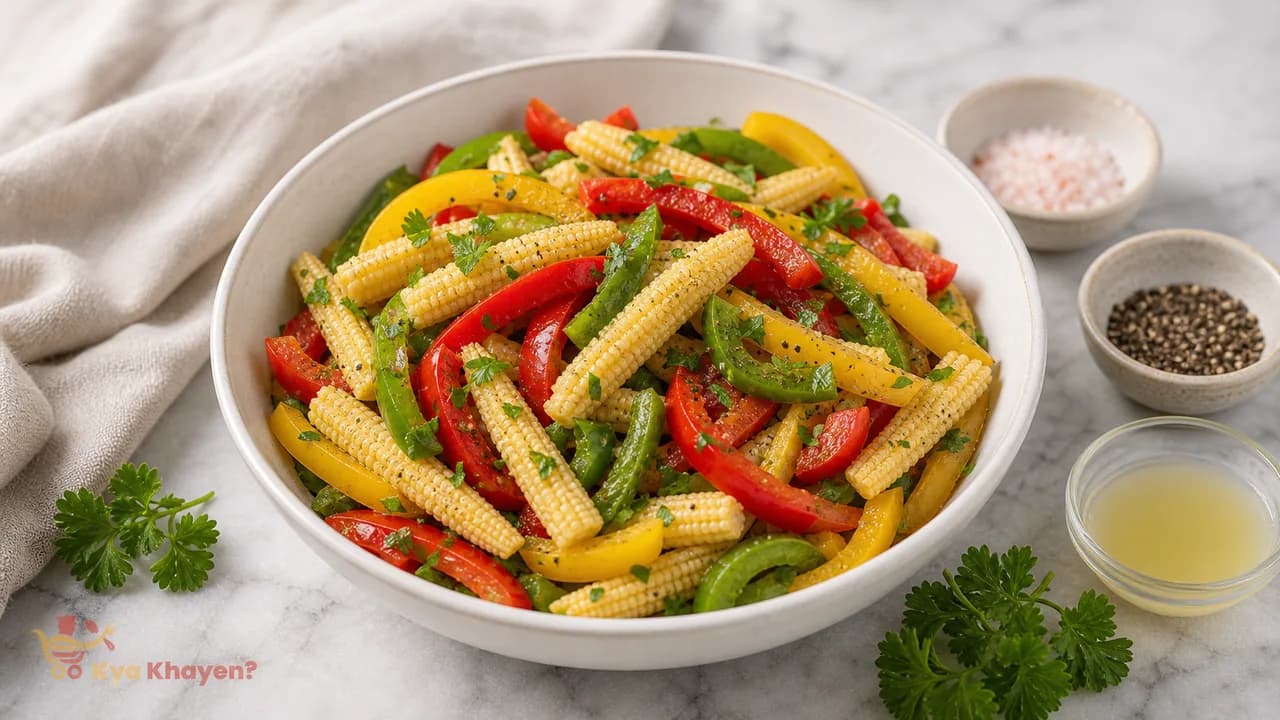 Baby Corn and Bell Pepper Salad