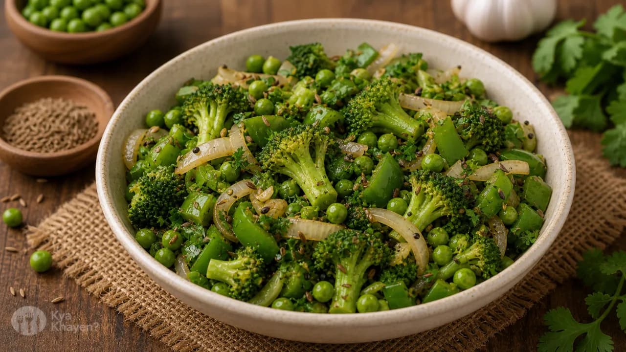 Saute Broccoli-Peas-Capsicum