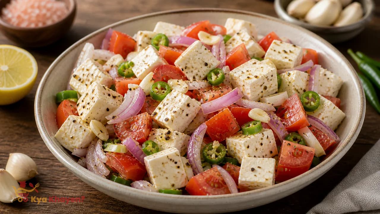 Paneer Salad with Garlic