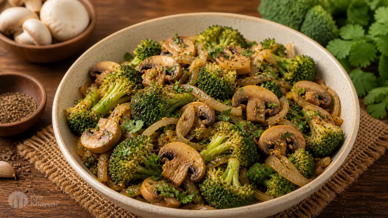 Saute Mushroom and Broccoli