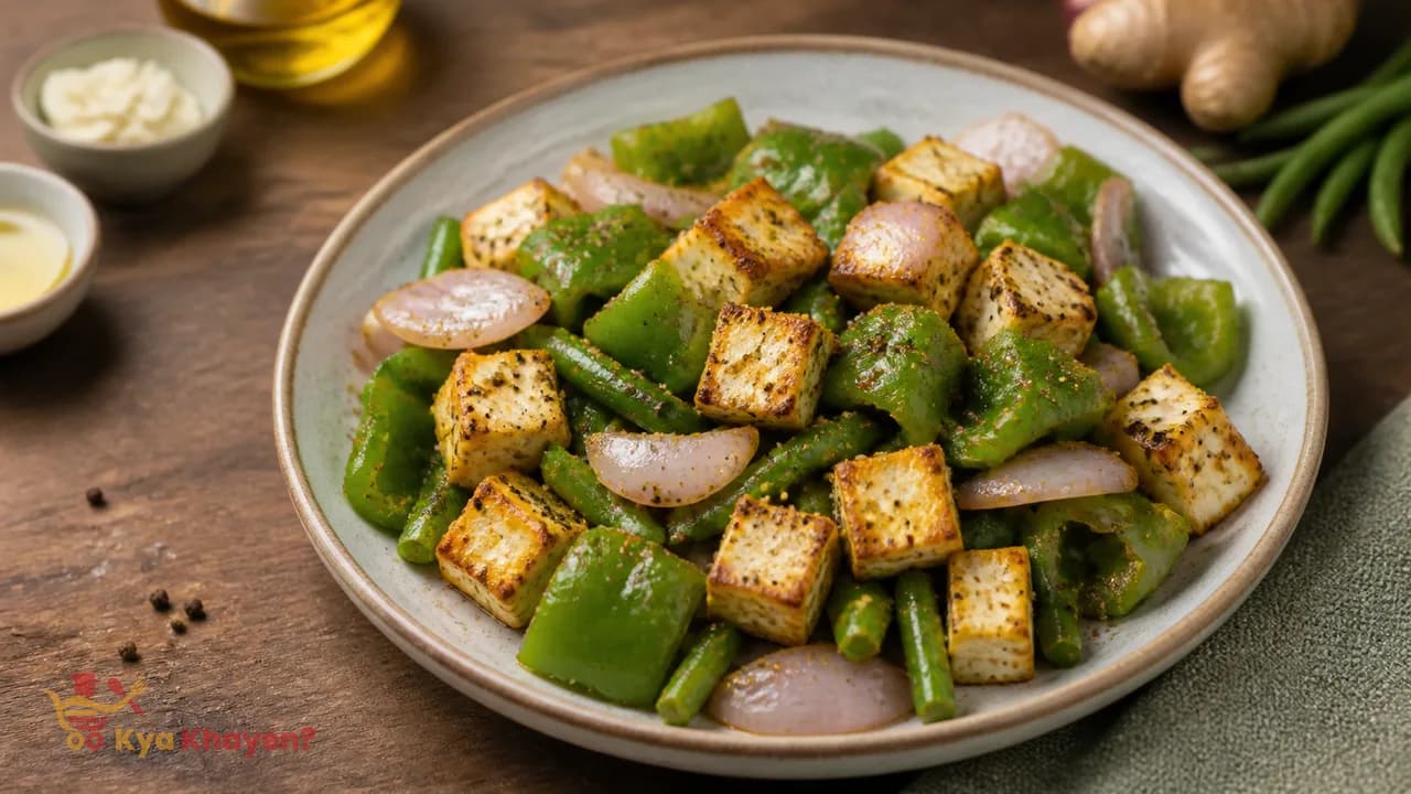 Saute Paneer with Capsicum, Onions and Beans Deeksha Sharma