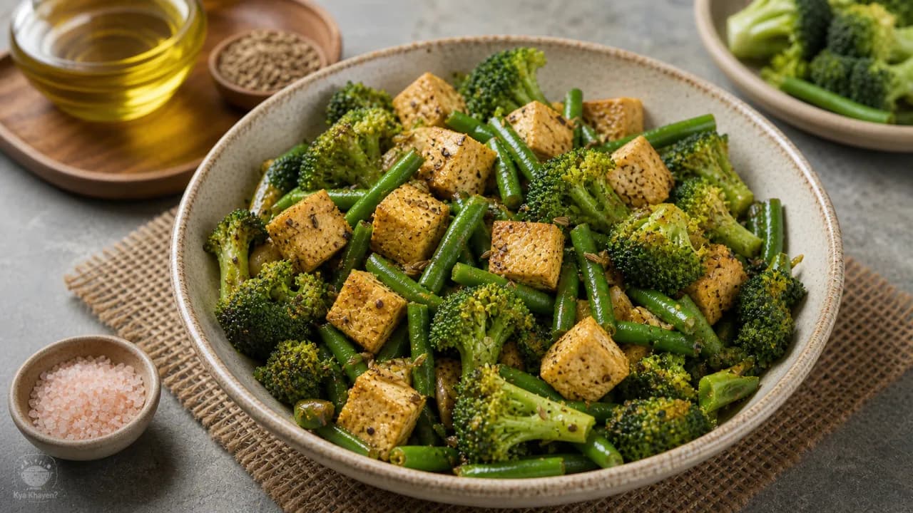 Tofu Saute with Beans and Broccoli