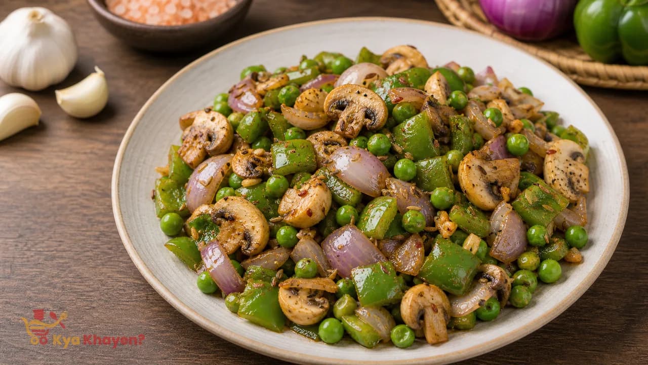 Saute Vegetables (Capsicum, Peas, Onion, Mushroom)