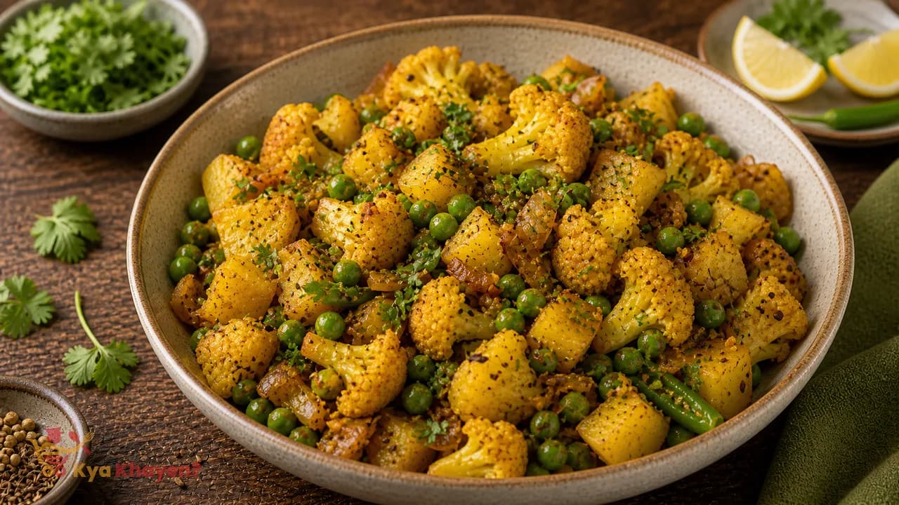 Cauliflower, Peas and Potato Bhujia