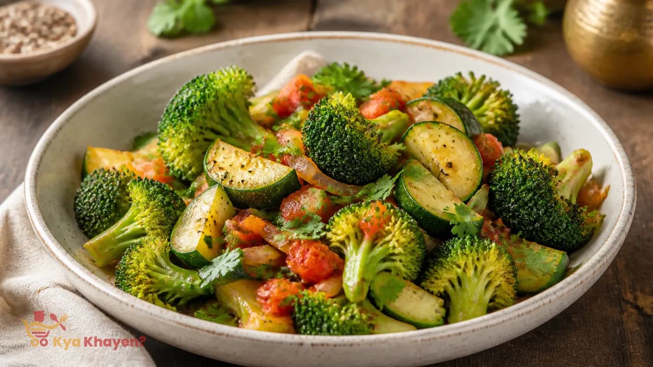 Saute Broccoli and Zucchini