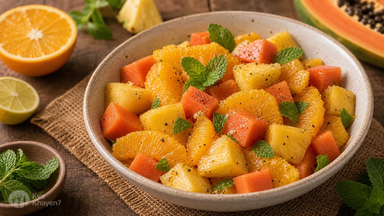 Orange, Papaya, Pineapple Salad