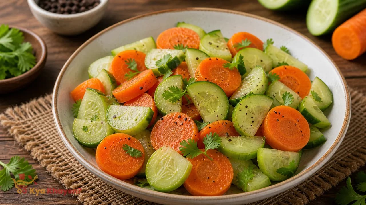 Steamed Carrot - Cucumber Salad