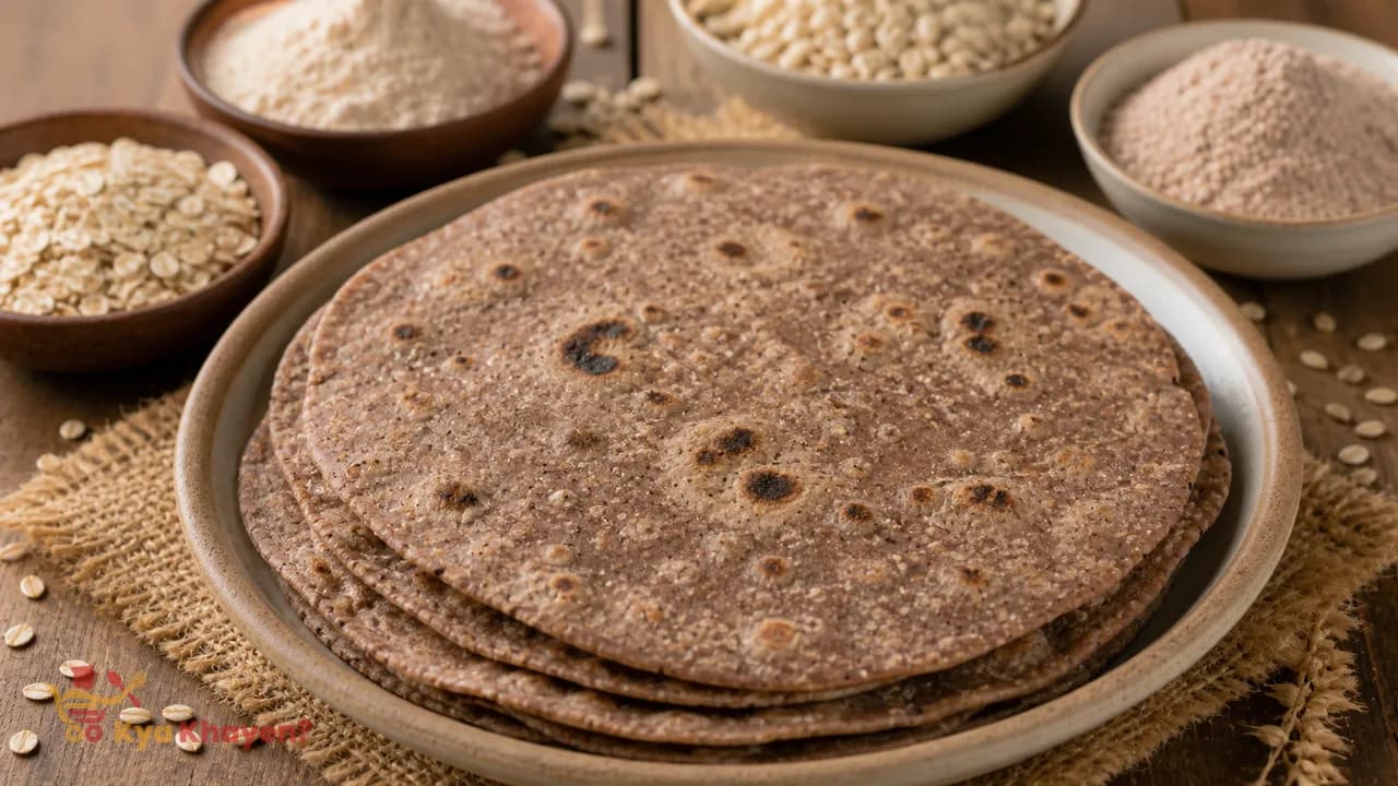 Multigrain Chapati (1/3 Oats Flour, 1/3 Barley Flour, 1/3 Ragi Flour)