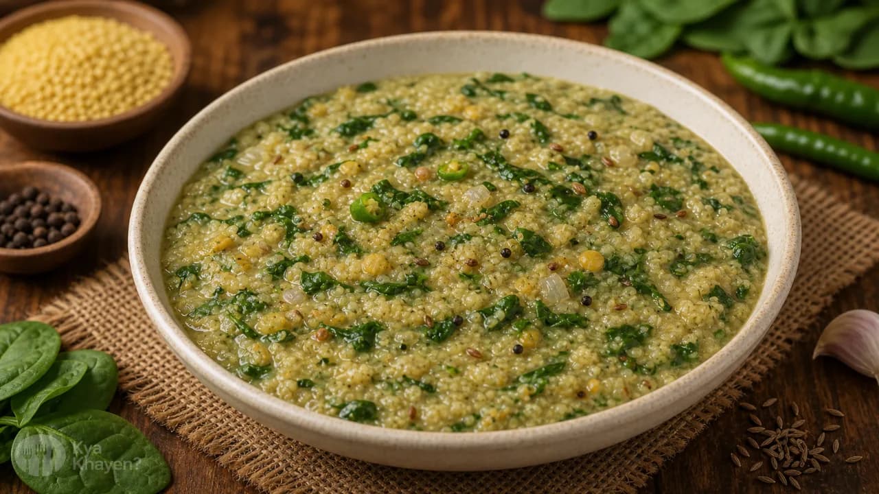 Samai Porridge with Spinach