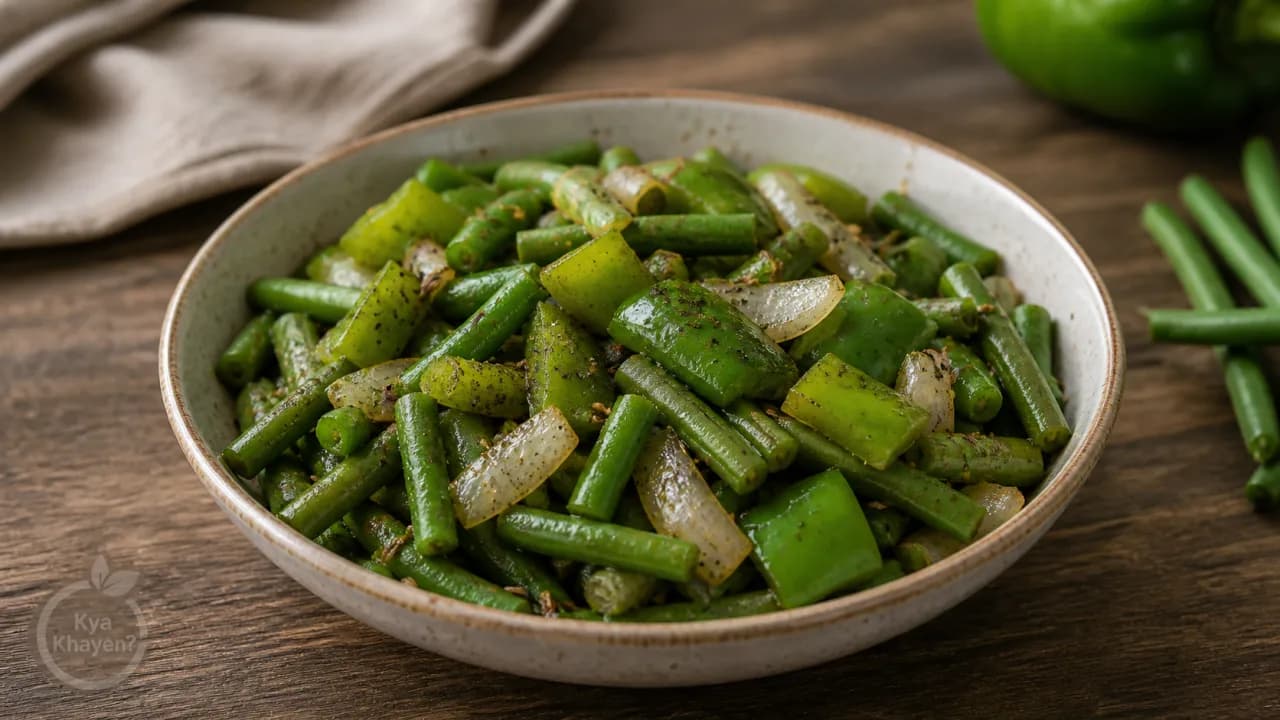 Stir Fried Beans and Capsicum