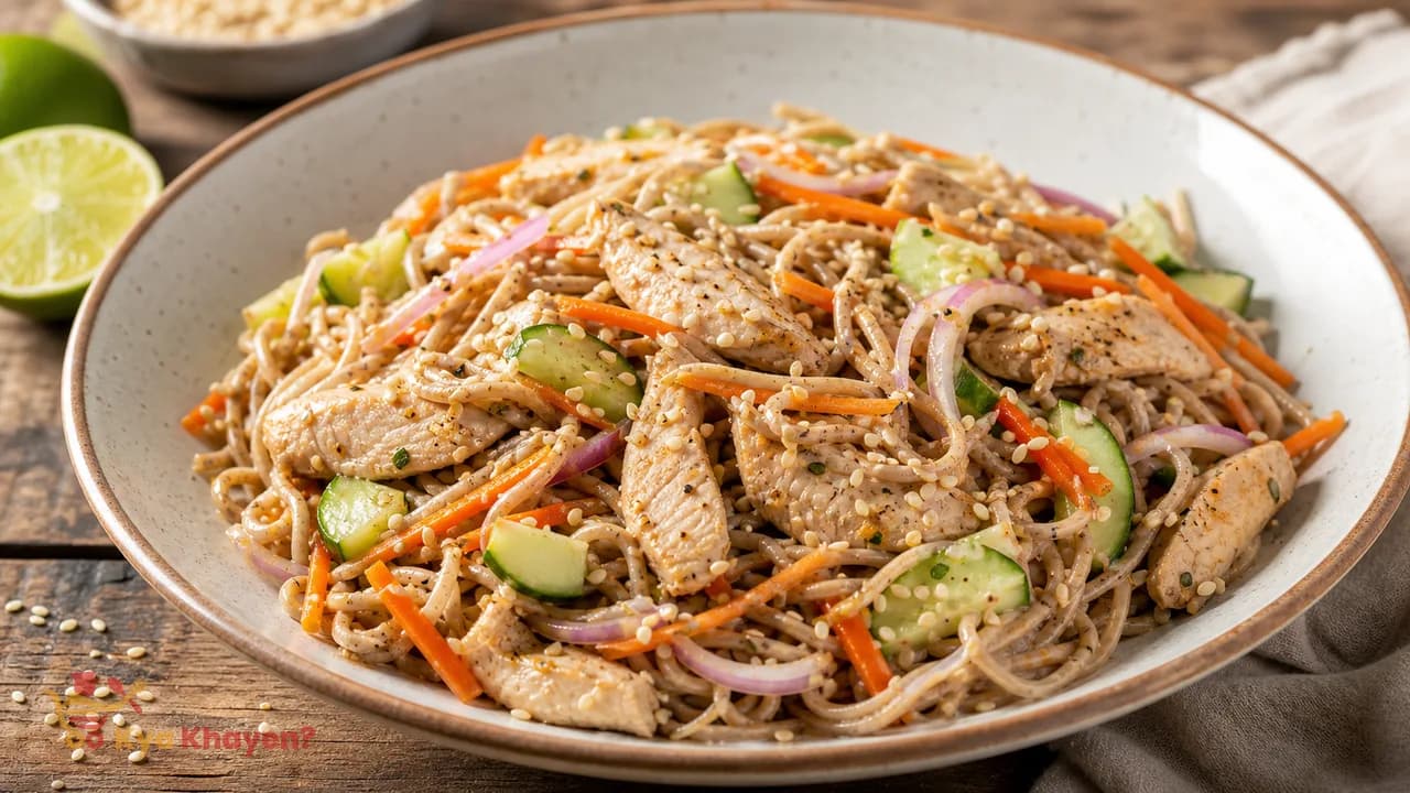 Sesame Chicken Oats Noodle Salad